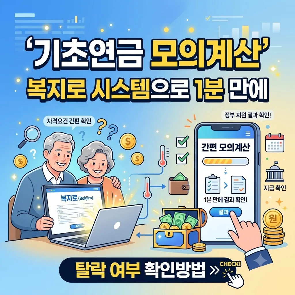 기초연금 모의계산 복지로 시스템으로 1분 만에 탈락 여부 확인방법