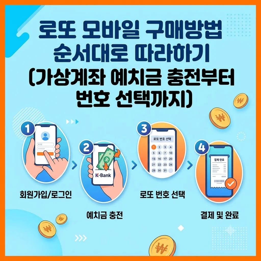 로또 모바일 구매방법 순서대로 따라하기 가상계좌 예치금 충전부터 번호 선택까지