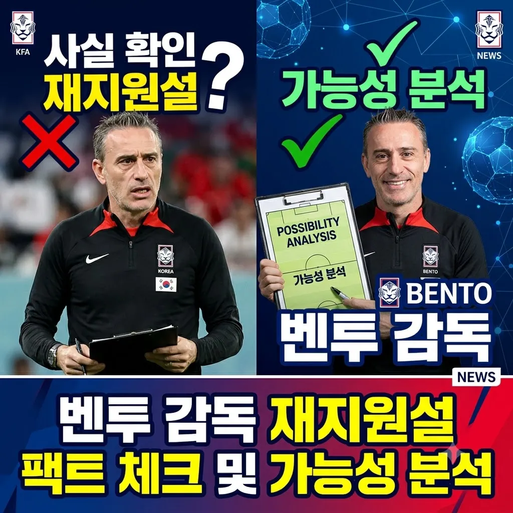 벤투 감독 대한민국 축구 대표팀 감독 재지원설 팩트 체크 및 벤투 감독 가능성 분석