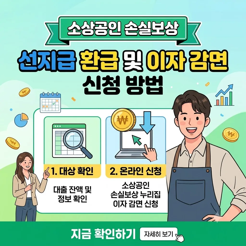 소상공인 손실보상 선지급 환급 및 이자 감면 신청 방법