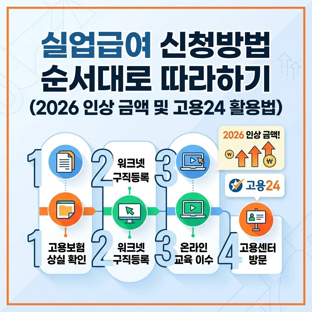 실업급여 신청방법 순서대로 따라하기 2026 인상 금액 및 고용24 활용법