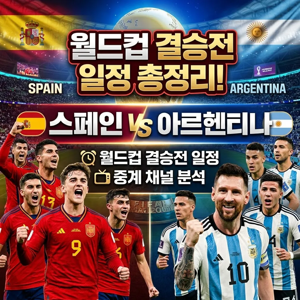 월드컵 결승전 일정 총정리 스페인 아르헨티나 월드컵 결승전 일정과 중계 채널 분석