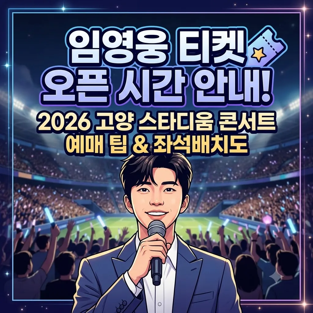 임영웅 티켓 오픈 시간 안내! 2026 고양 스타디움 콘서트 임영웅 티켓 오픈 예매 팁 및 임영웅 콘서트 좌석배치도