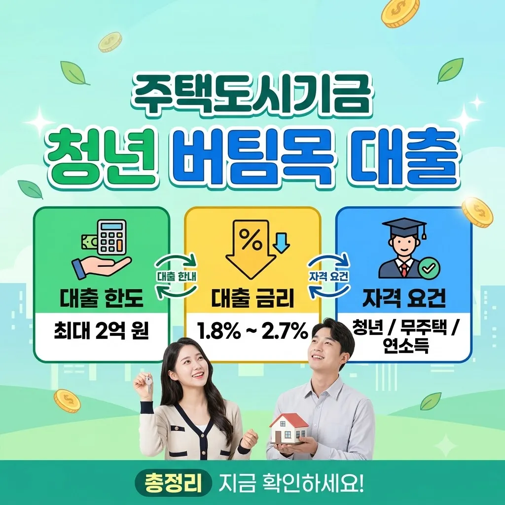 주택도시기금 청년 버팀목 대출 한도와 주택도시기금 청년 버팀목 대출 금리 및 자격 요건 총정리