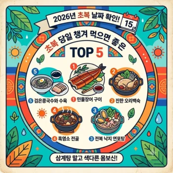 초복 날짜 확인하고 초복 당일 챙겨 먹으면 좋은 대체 보양식 TOP 5