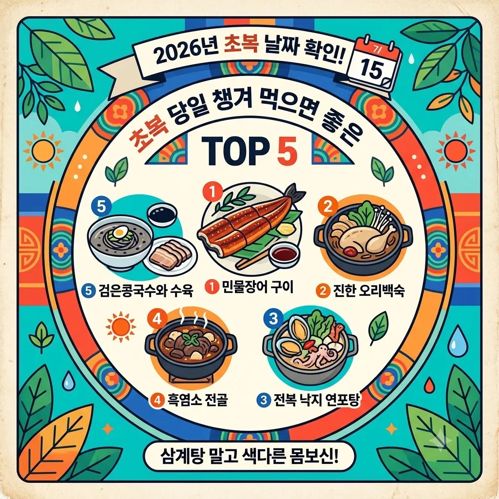 초복 날짜 확인하고 초복 당일 챙겨 먹으면 좋은 대체 보양식 TOP 5