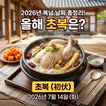 초복 중복 말복 날짜 총정리, 올해 초복 맞이 초복 삼계탕 먹는 날은 언제일까? 초복 완전 정복!