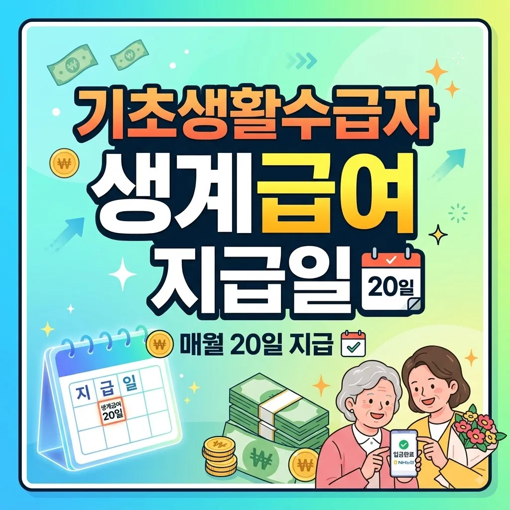 기초생활수급자 생계급여 지급일과 1인 가구 최대 금액 놓치면 안 될 기초생활수급자 생계급여 계산법