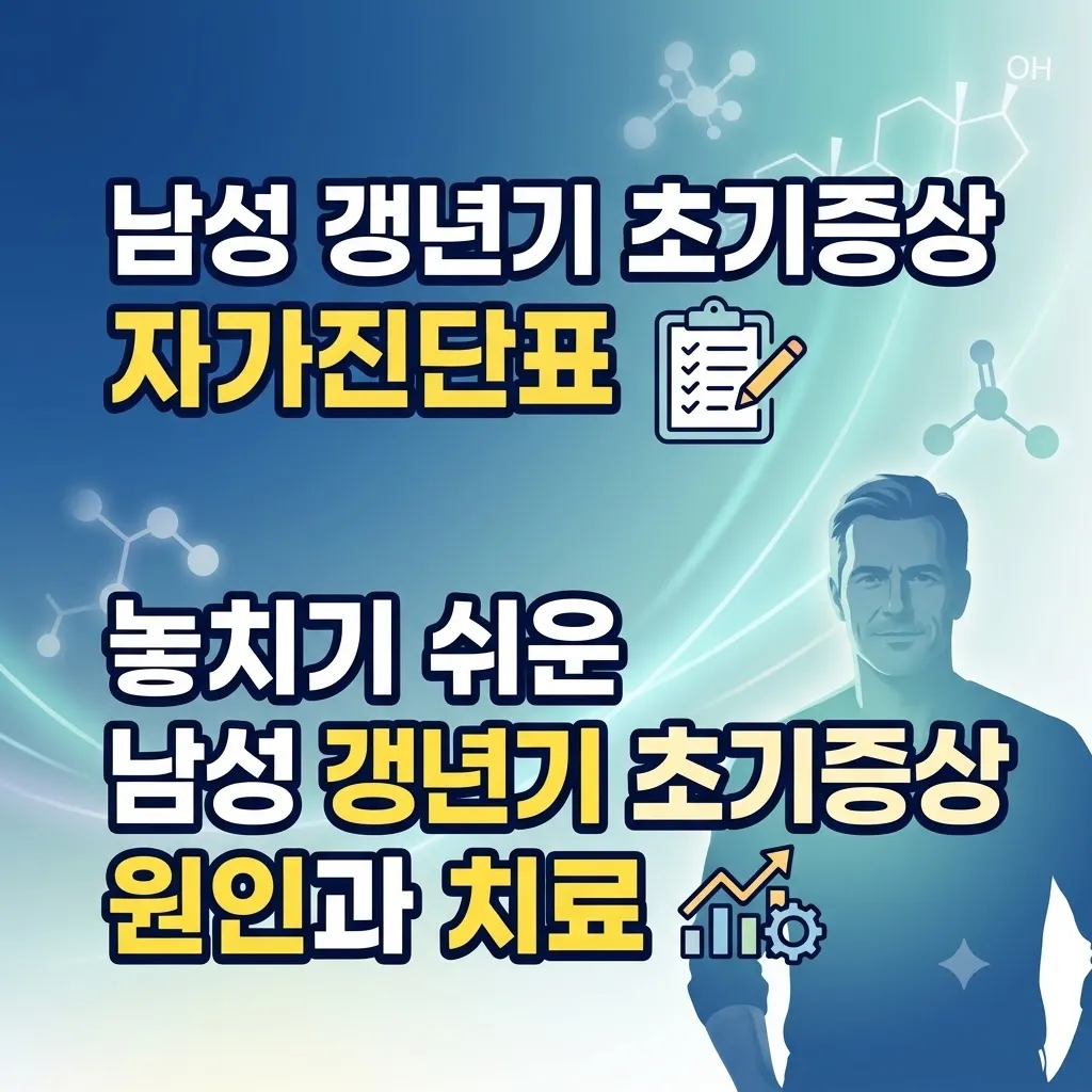 남성 갱년기 초기증상 자가진단표 놓치기 쉬운 남성 갱년기 초기증상 원인과 치료