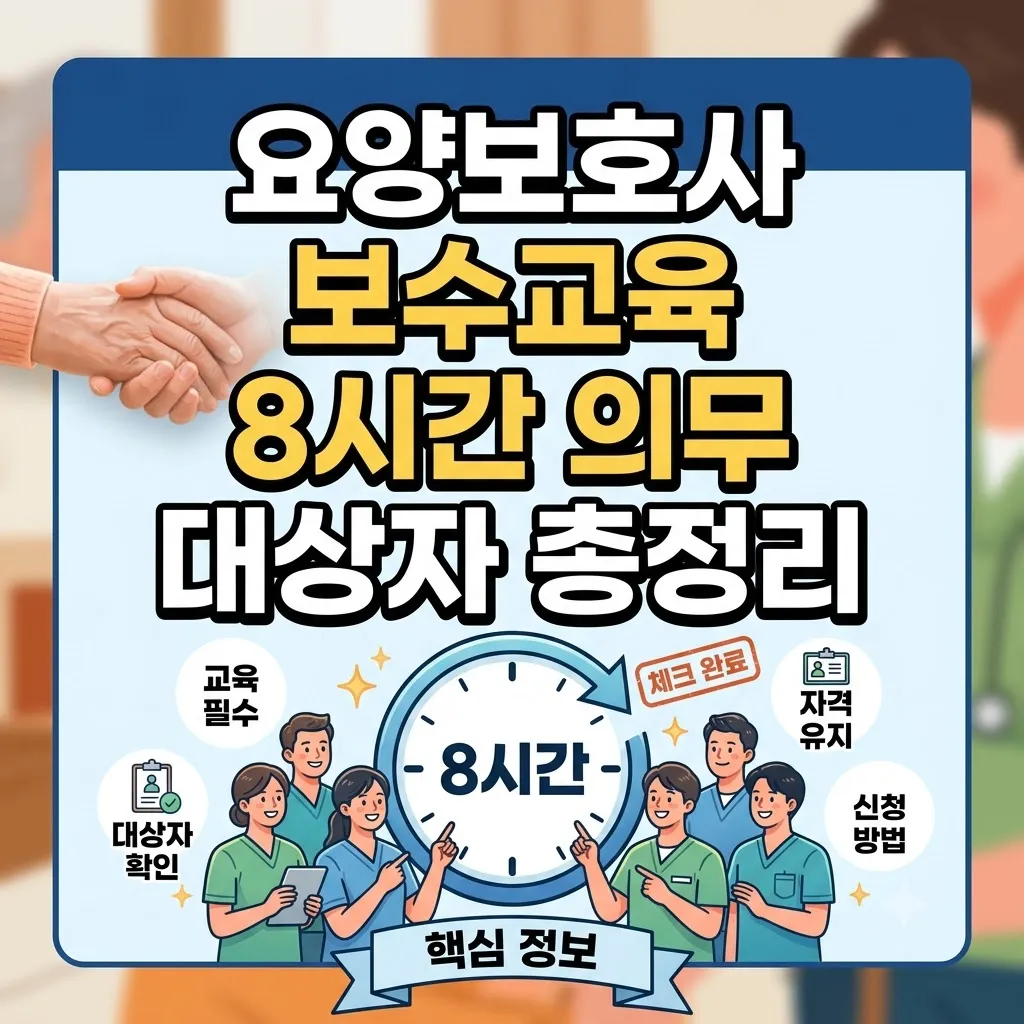 요양보호사 보수교육 8시간 의무 대상자 총정리 온라인 요양보호사 보수교육 신청 및 면제 조건