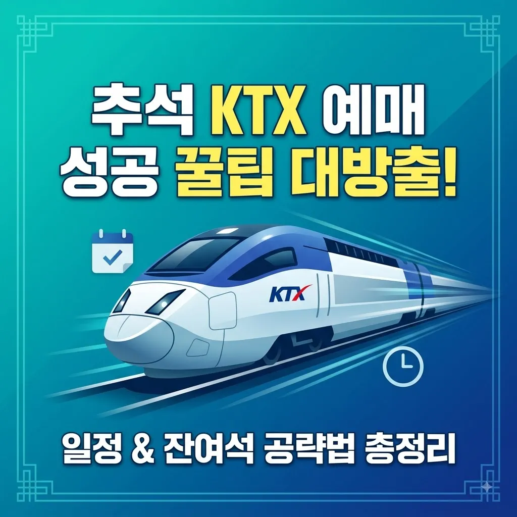 추석 연휴 KTX 예매 성공 팁과 기차 예매 일정 총정리