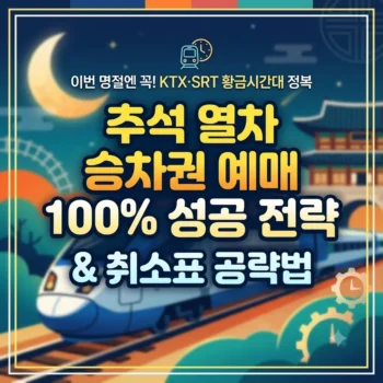 추석 열차 승차권 예매 100 성공 전략과 추석 열차 승차권 예매 취소표 공략법