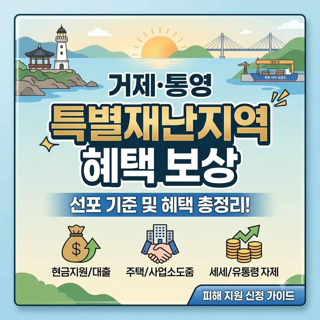 특별재난지역 혜택 보상 거제 통영 선포 기준 및 특별재난지역 혜택 보상 총정리