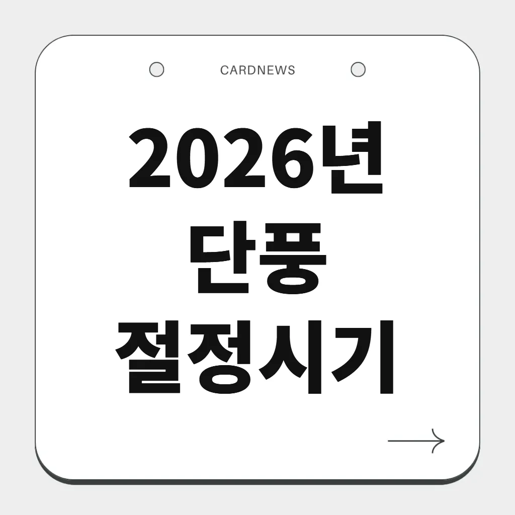 2026년 단풍 절정시기