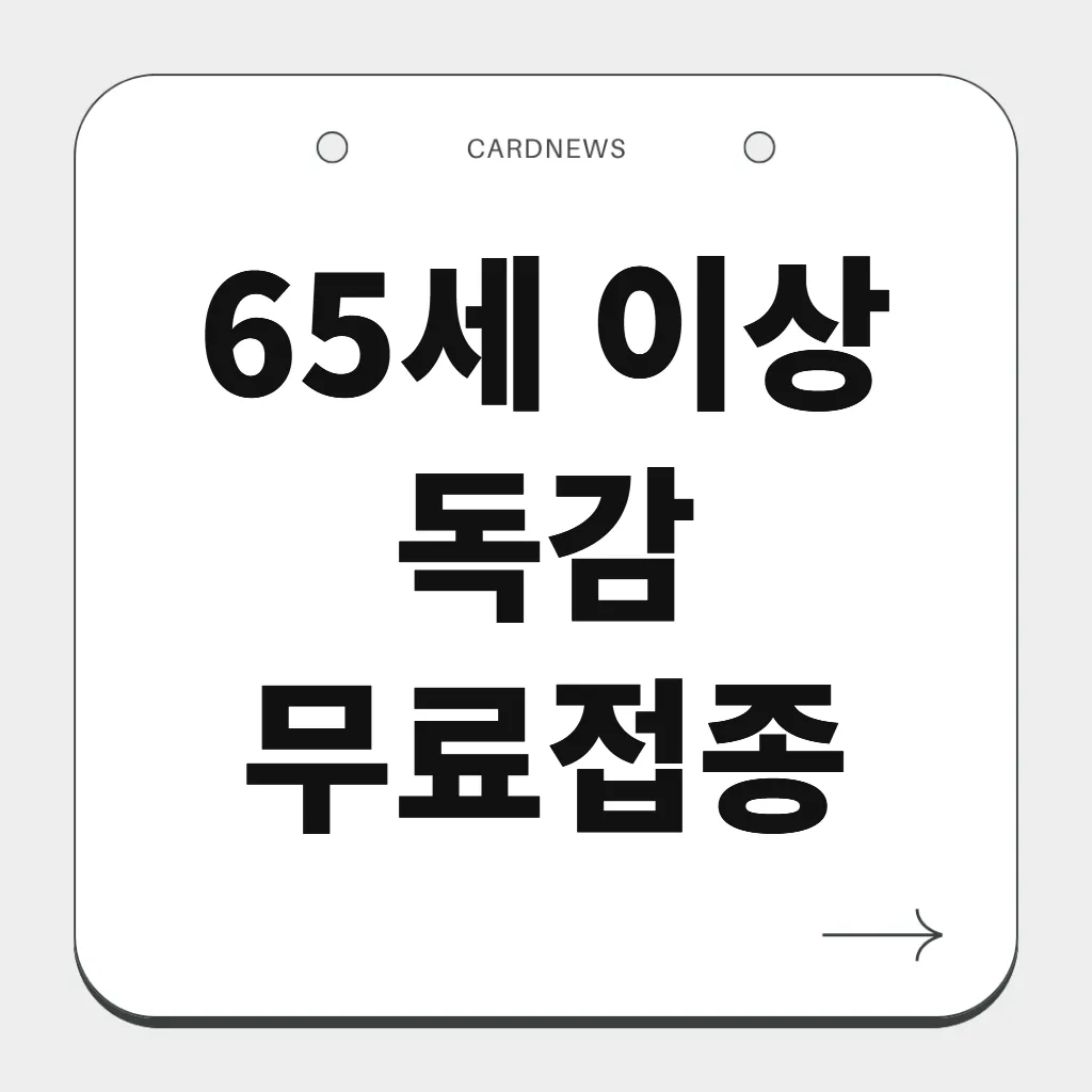 65세 이상 독감 무료접종