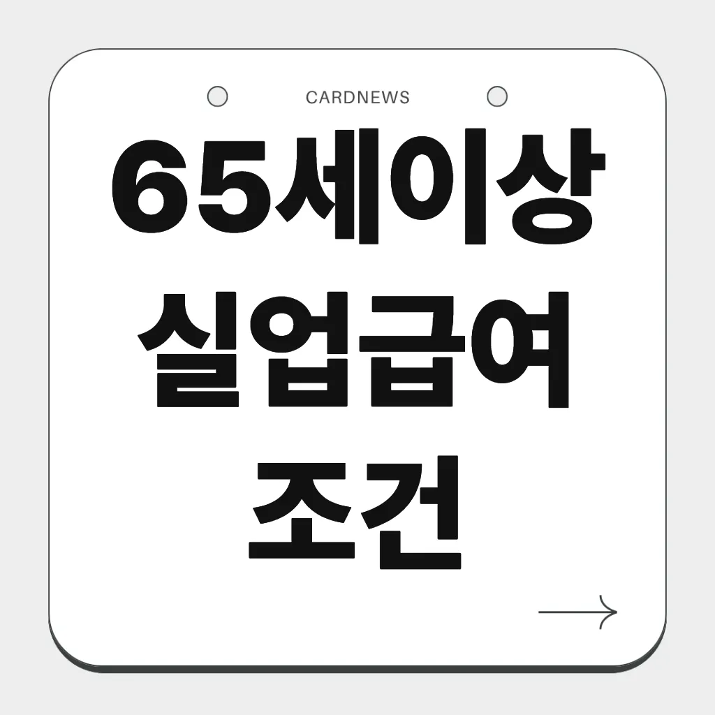 65세이상 실업급여 조건