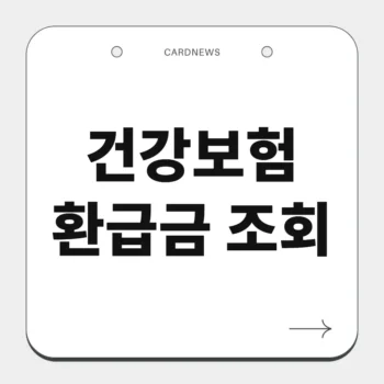 건강보험 환급금 조회