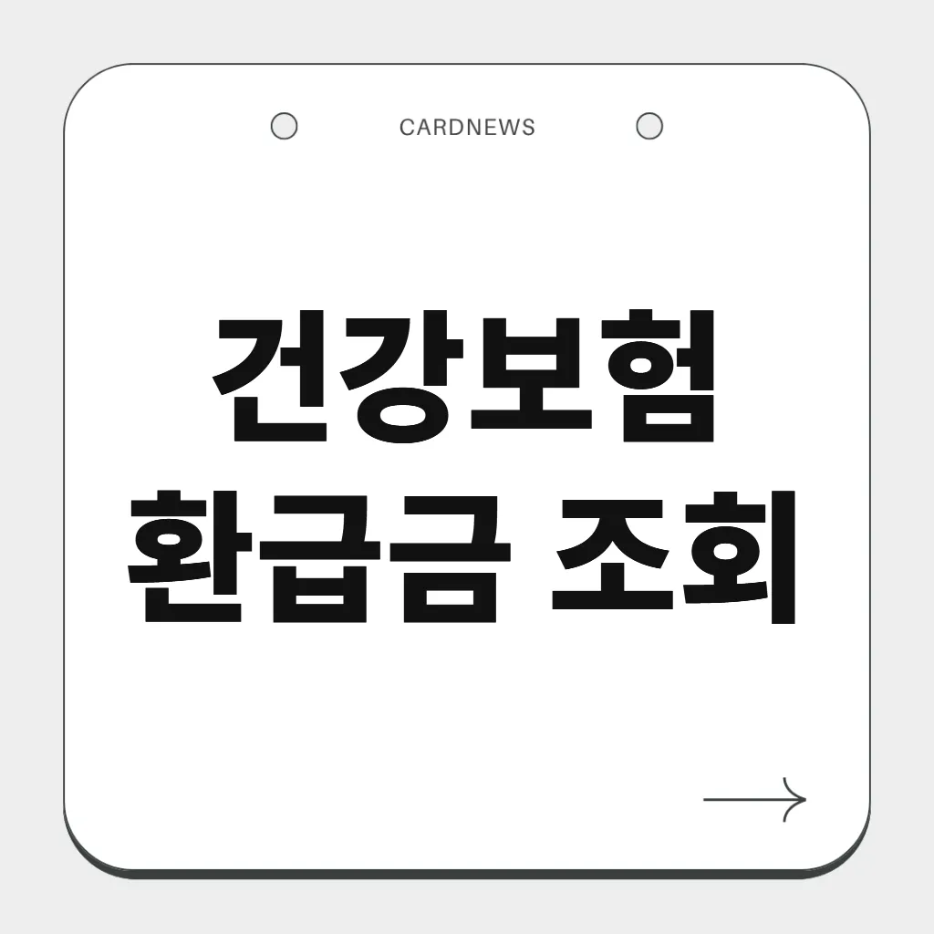 건강보험 환급금 조회