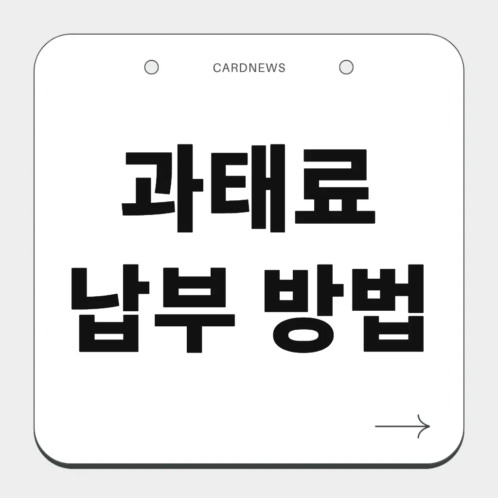 과태료 납부 방법