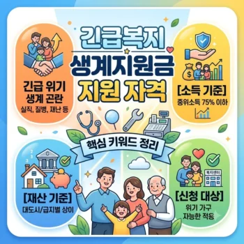 긴급복지 생계지원금 지원 자격과 2026년 소득·재산 기준 신청방법