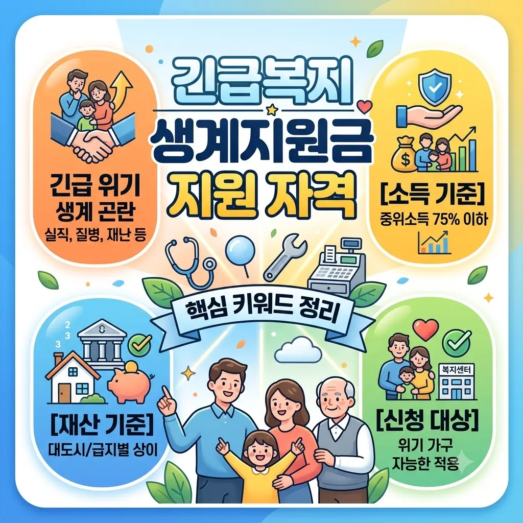 긴급복지 생계지원금 지원 자격과 2026년 소득·재산 기준 신청방법