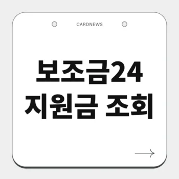 보조금24 지원금 조회