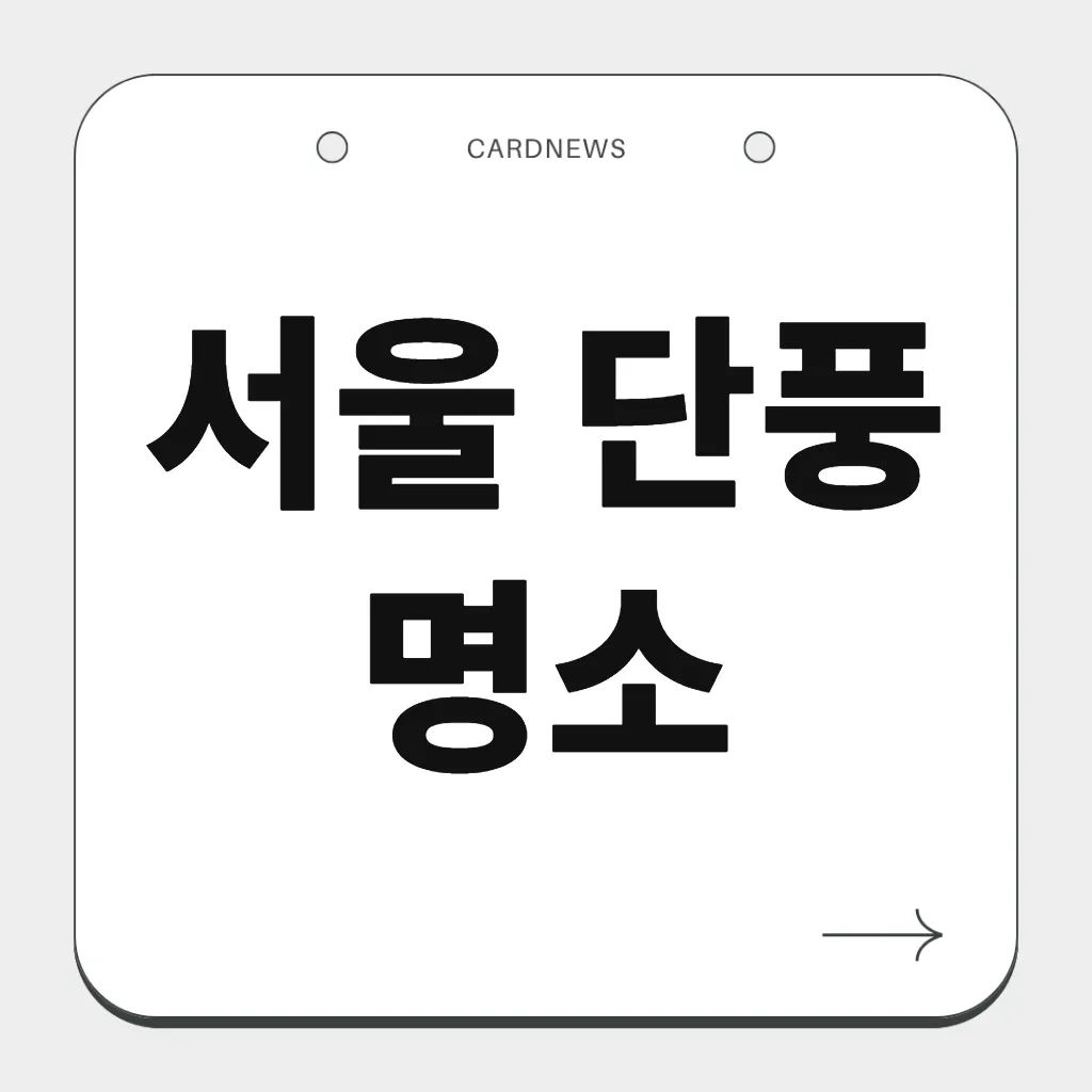서울 단풍 명소