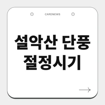 설악산 단풍 절정시기