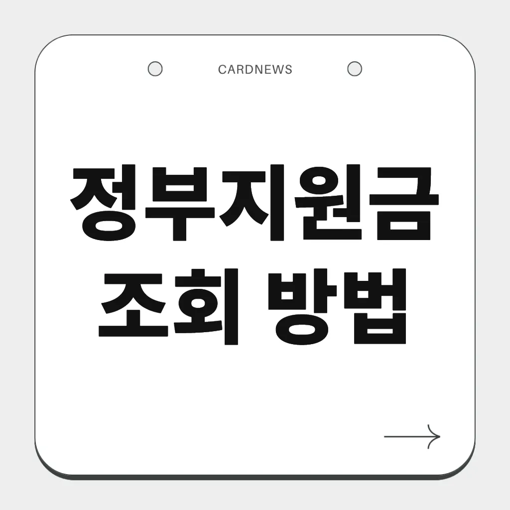 정부지원금 조회 방법