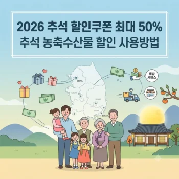 추석 농축수산물 할인 2026년 50 쿠폰 발급 및 사용방법 총정리