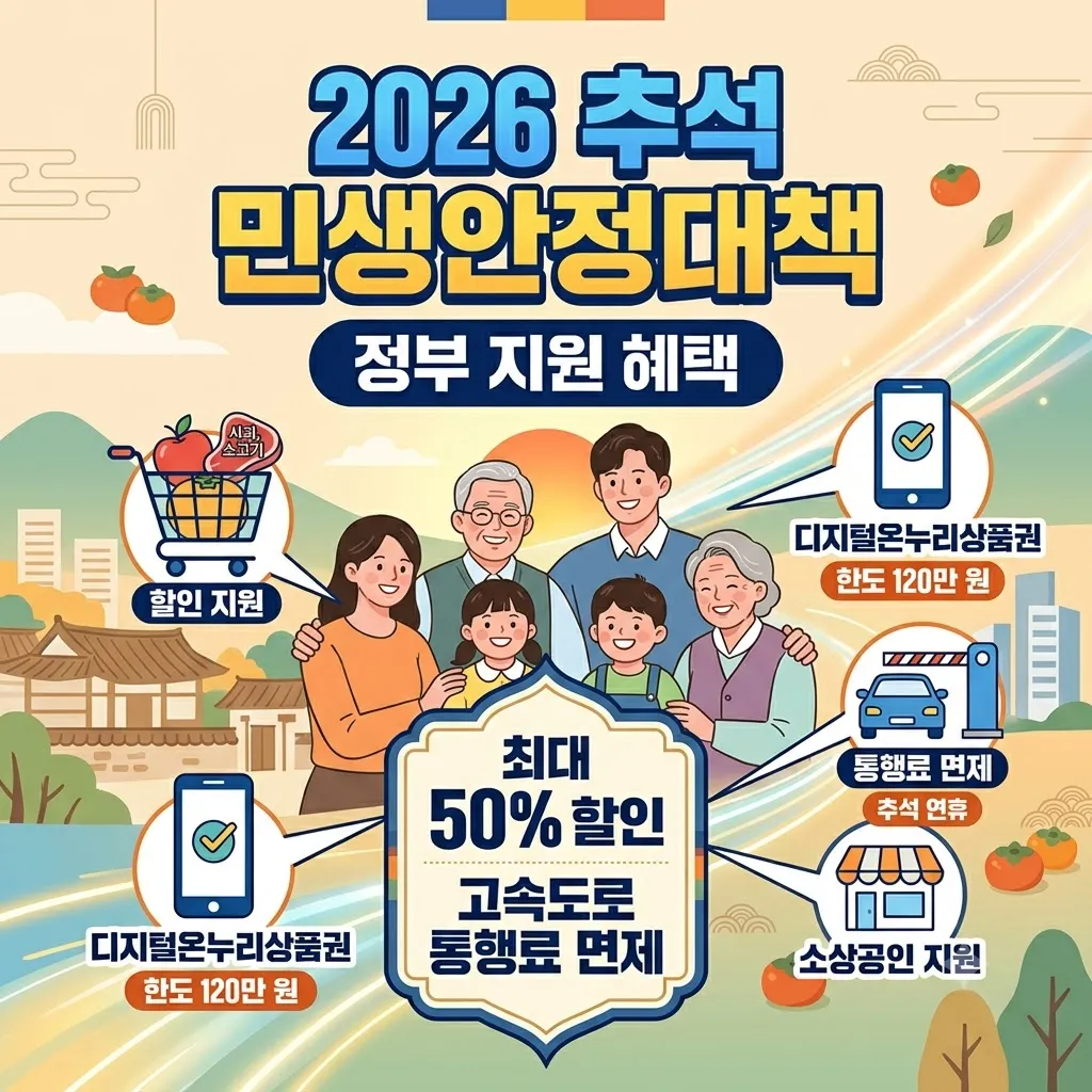 추석 민생안정대책 2026년 정부 지원 혜택 놓치면 손해인 추석 민생안정대책 장바구니 지원금 총정리