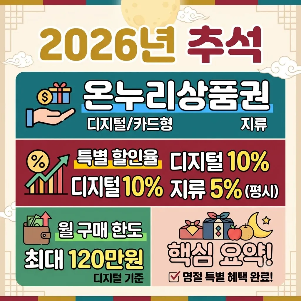 추석 온누리상품권 2026년 할인 구매 한도