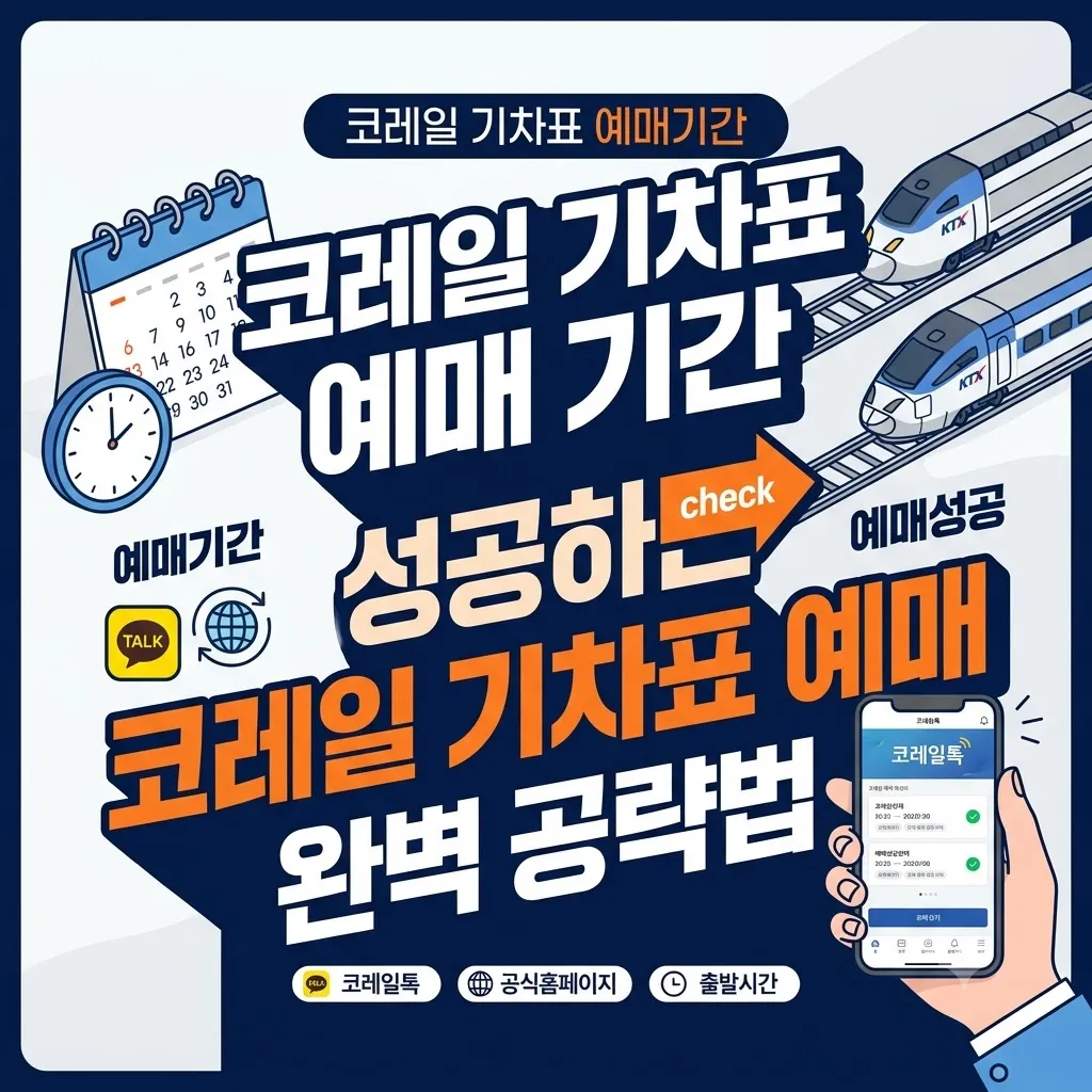 코레일 기차표 예매 기간 한눈에 확인하고 성공하는 코레일 기차표 예매 완벽 공략 방법