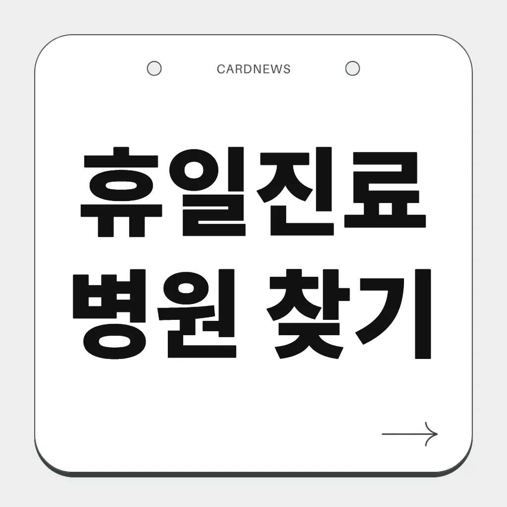 휴일진료 병원 찾기