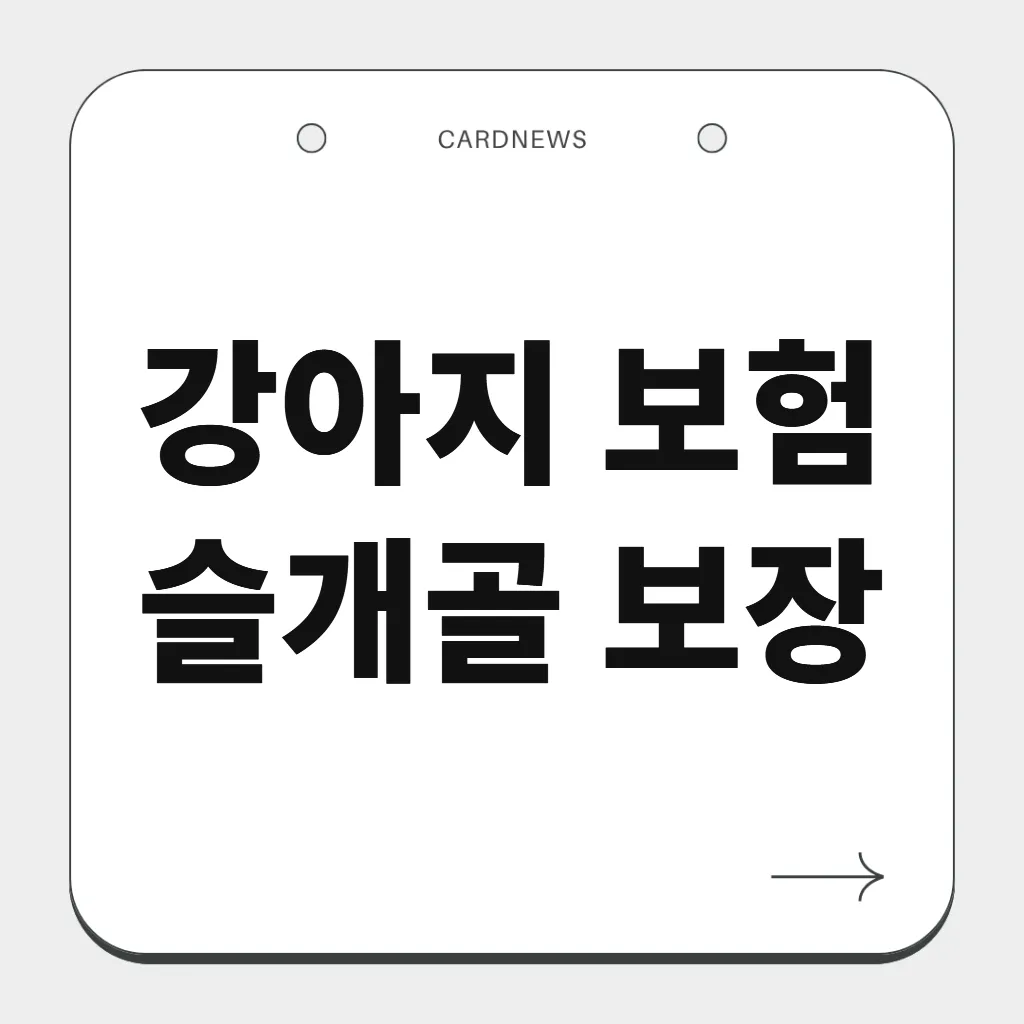 강아지 보험 슬개골 보장