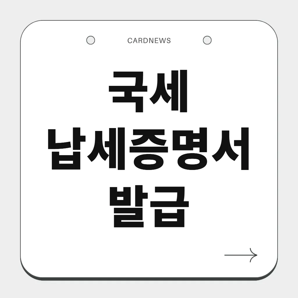 국세 납세증명서 발급