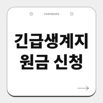 긴급생계지원금 신청