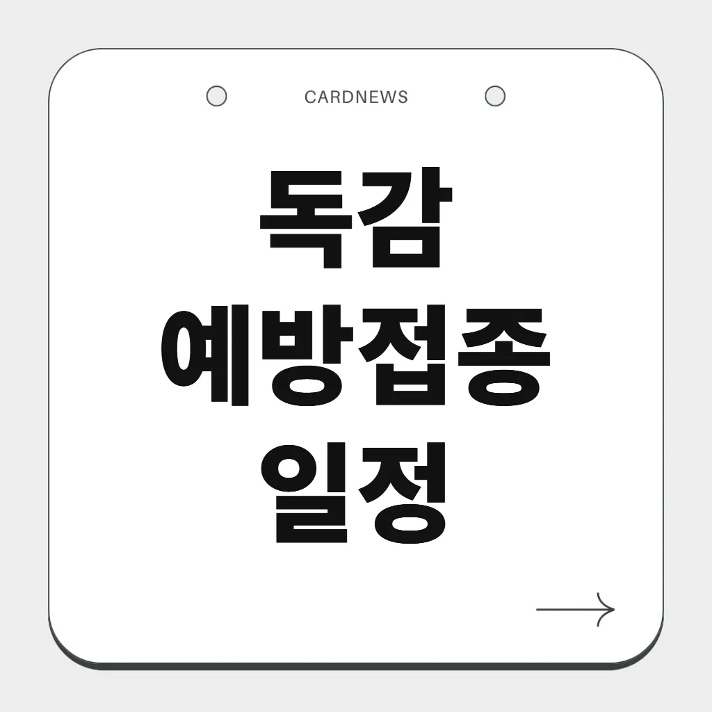 독감 예방접종 일정