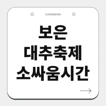 보은 대추축제 소싸움시간
