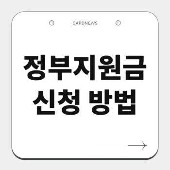 정부지원금 신청