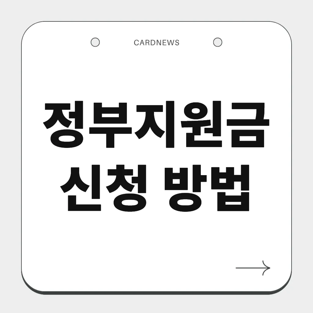 정부지원금 신청