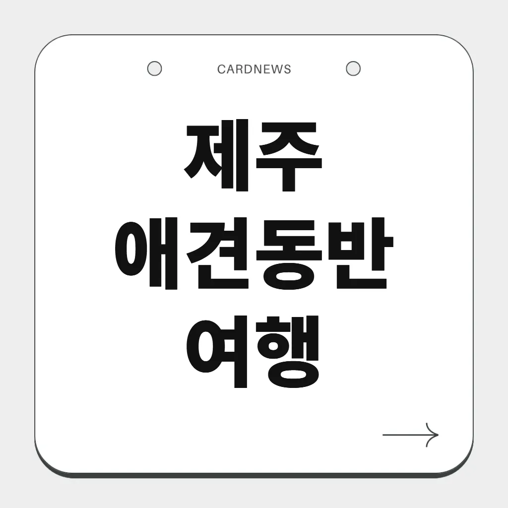 제주 애견동반 여행